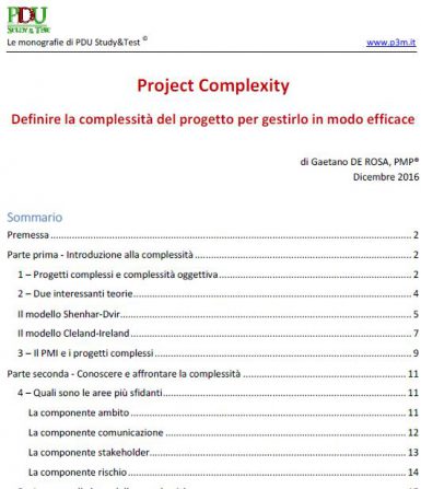 Project Complexity - Definire la complessità del progetto per gestirlo in modo efficace