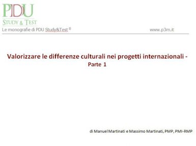 Valorizzare le differenze culturali nei progetti internazionali - Parte 1