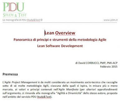 Lean Overview - Panoramica di principi e strumenti della metodologia Agile Lean Software Development